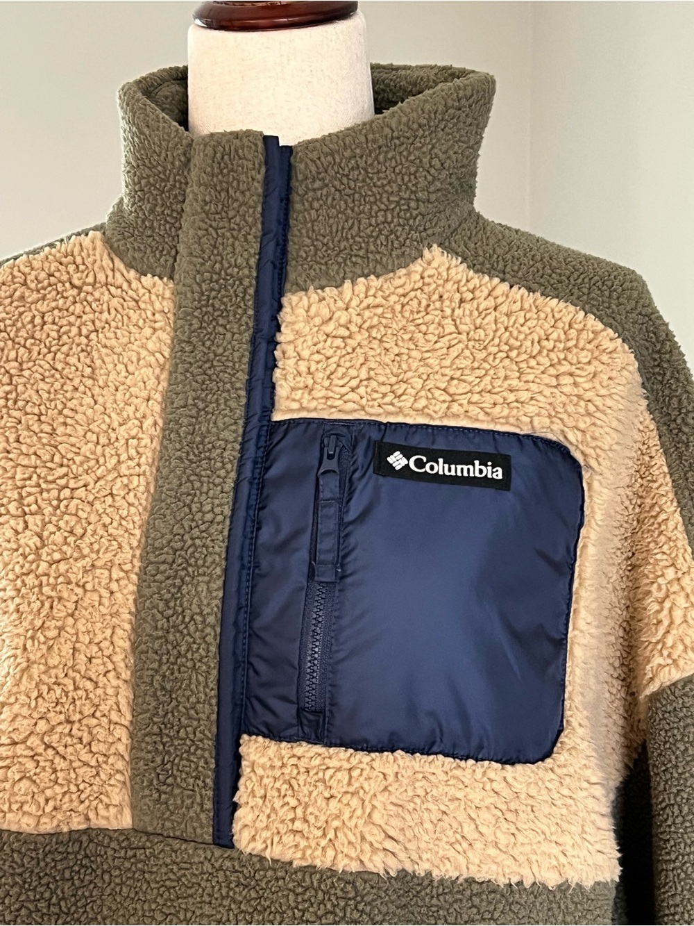 Columbia Lodge Sherpa Pullover Size Large 1/4 Snap - Picture 3 of 9